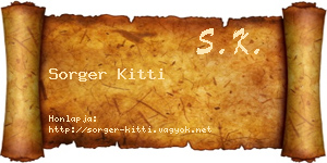 Sorger Kitti névjegykártya